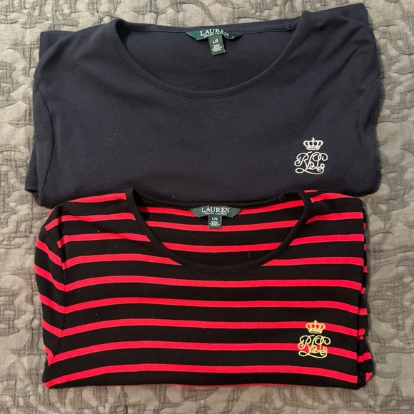 ✨ 2 PACK PRE-LOVED LAUREN RALPH LAUREN Crew neck long sleeve Tops✨ - Picture 2 of 14